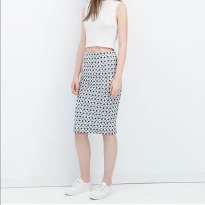 Zara Trafaluc blue pencil skirt